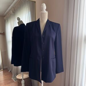 Valerie Stevens Vintage Navy Blue Blazer Size 8 Petite